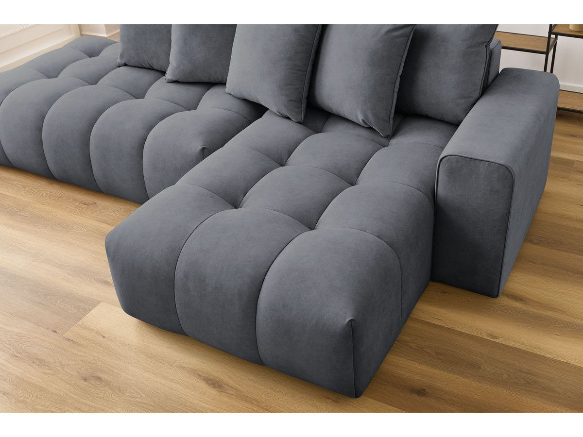 Kampinė sofa MONT-BLANC, veliūras, tamsiai pilka detalės vaizdas