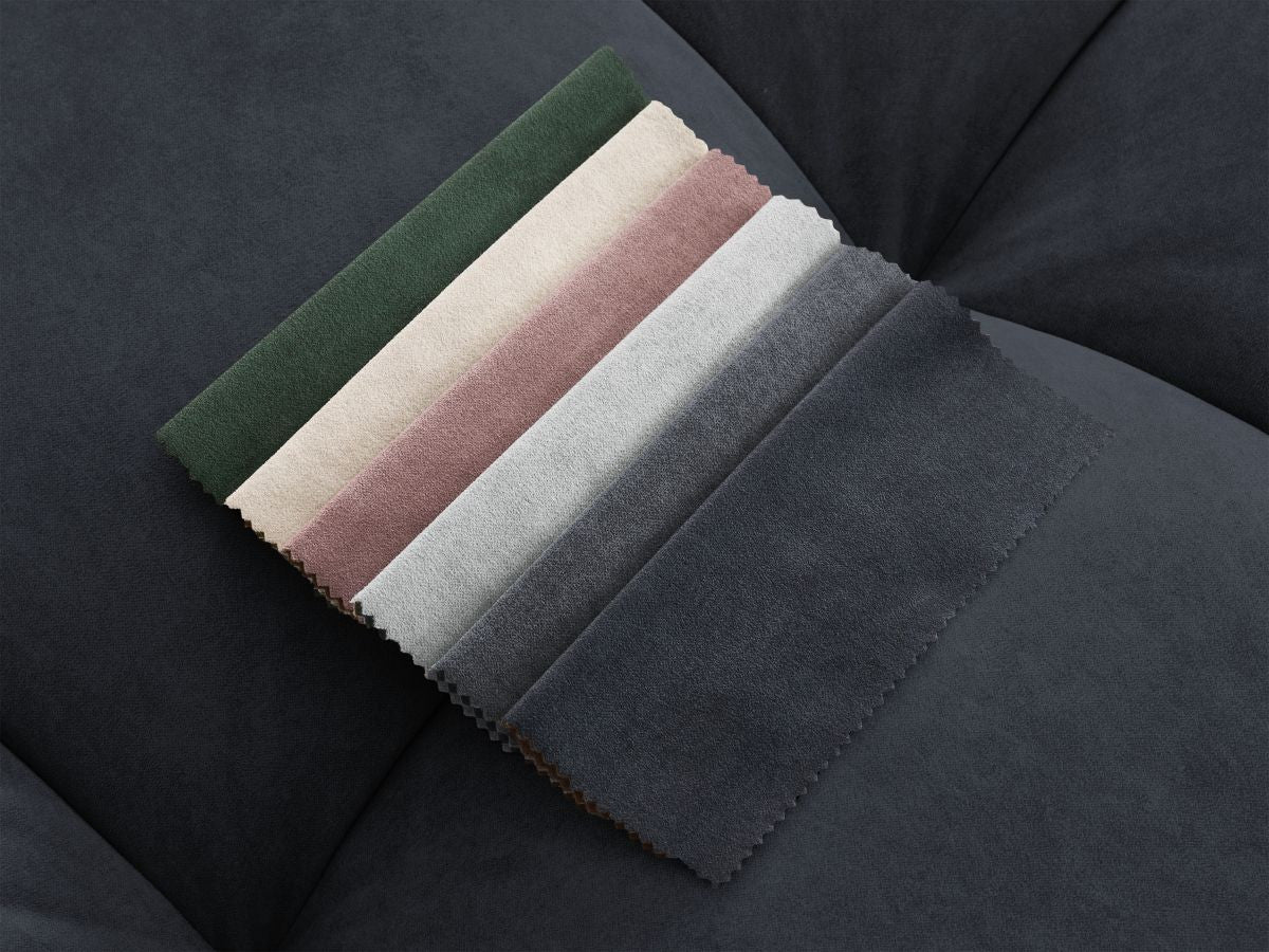 Kampinė sofa MONT-BLANC, veliūras, tamsiai mėlyna kampinis vaizdas
