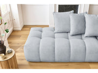 Kampinė sofa MONT-BLANC, veliūras, šviesiai pilka su pagalvėlėmis