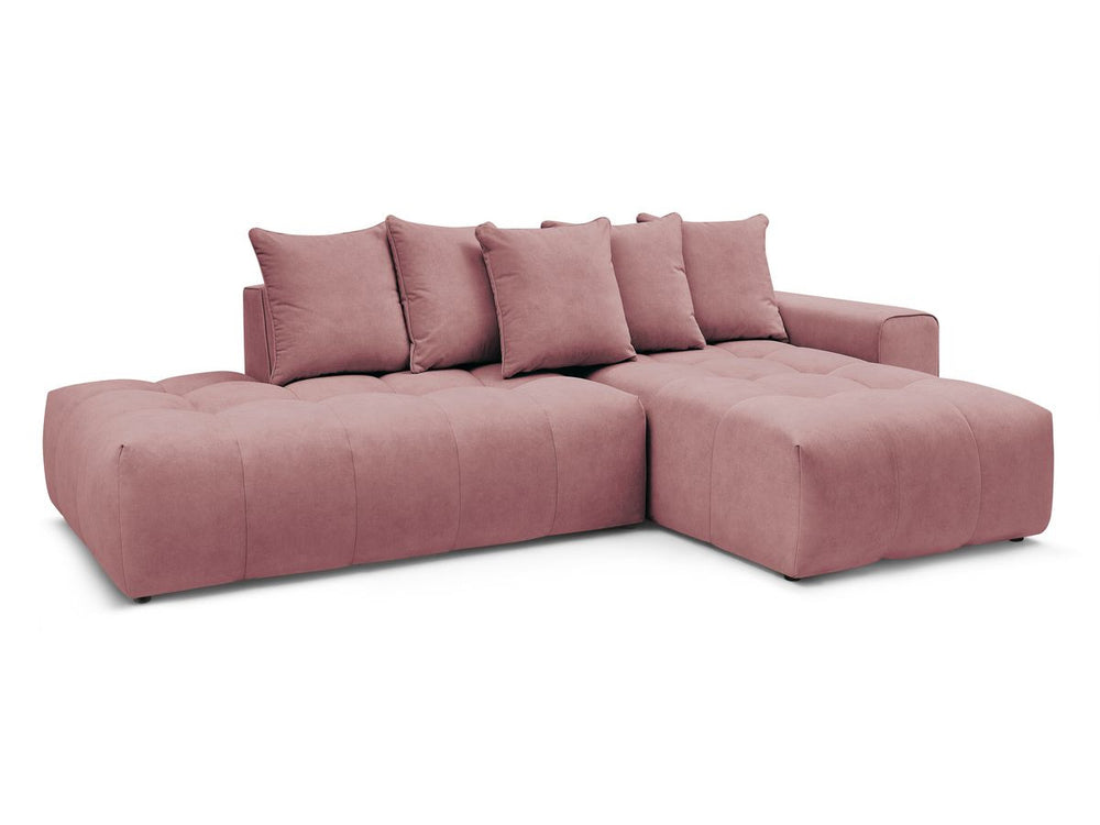 Kampinė sofa MONT-BLANC, veliūras, rožinė audinio tekstūra