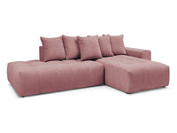 Kampinė sofa MONT-BLANC, veliūras, rožinė audinio tekstūra