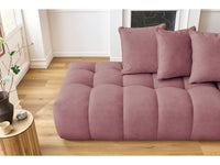Kampinė sofa MONT-BLANC, veliūras, rožinė su pagalvėlėmis