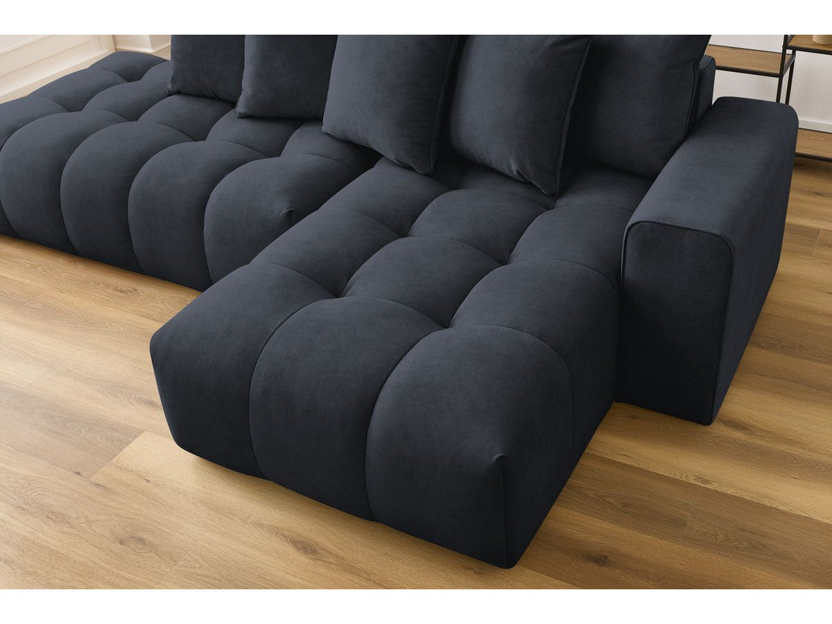 Kampinė sofa MONT-BLANC, veliūras, tamsiai mėlyna detalės vaizdas