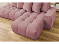 Kampinė sofa MONT-BLANC, veliūras, rožinė detalės vaizdas
