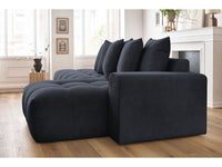 Kampinė sofa MONT-BLANC, veliūras, tamsiai mėlyna su pufu