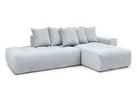 Kampinė sofa MONT-BLANC, veliūras, šviesiai pilka audinio tekstūra
