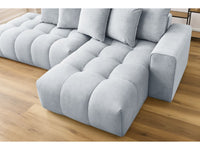 Kampinė sofa MONT-BLANC, veliūras, šviesiai pilka detalės vaizdas