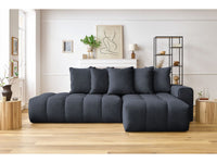Kampinė sofa MONT-BLANC, veliūras, tamsiai mėlyna vaizdas iš priekio
