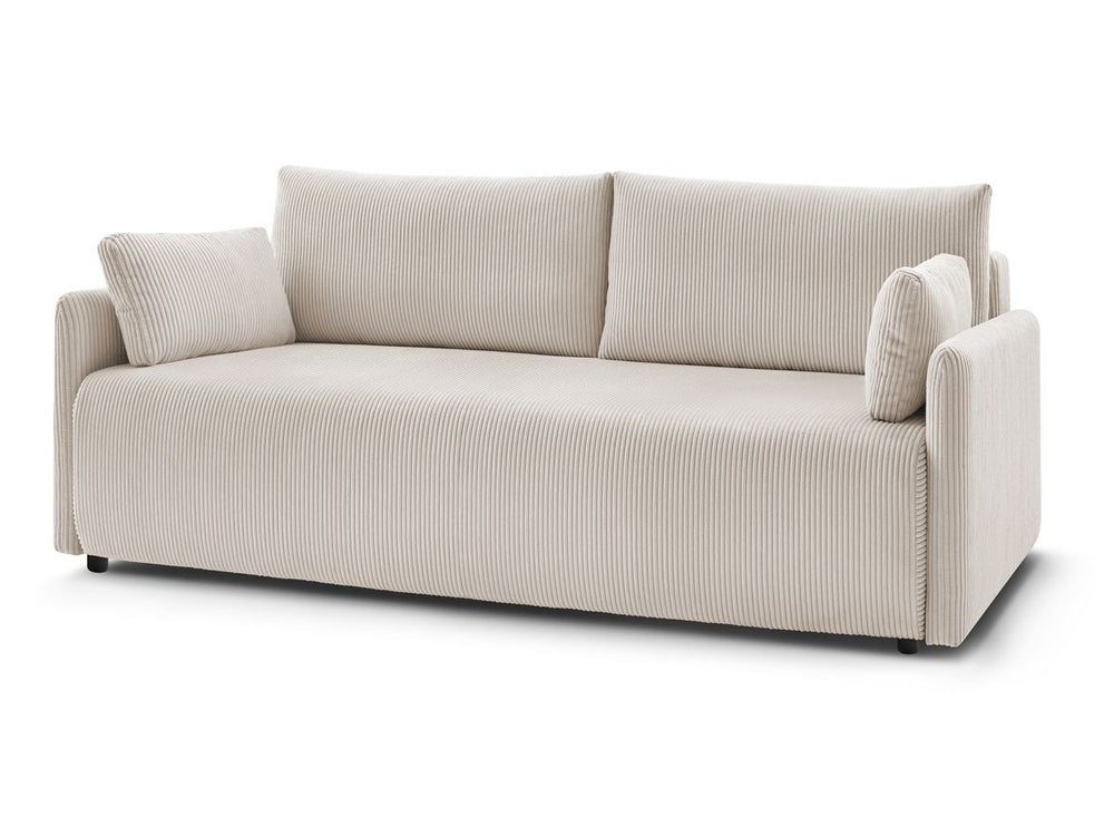 Sofa MARCEL, veliūras, smėlinė su pagalvėlėmis