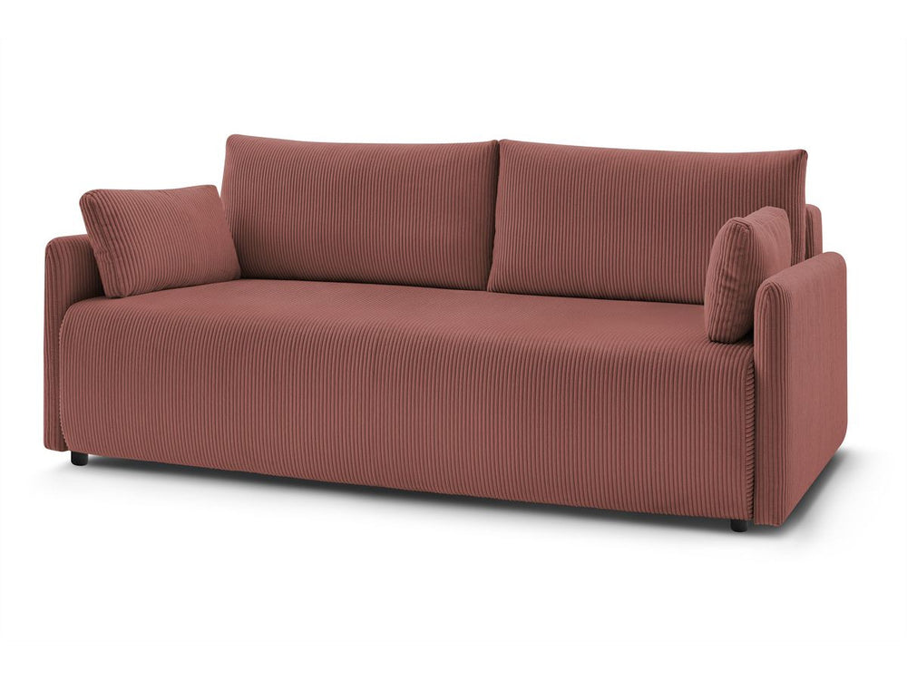 Sofa MARCEL, veliūras, rožinė su pagalvėlėmis