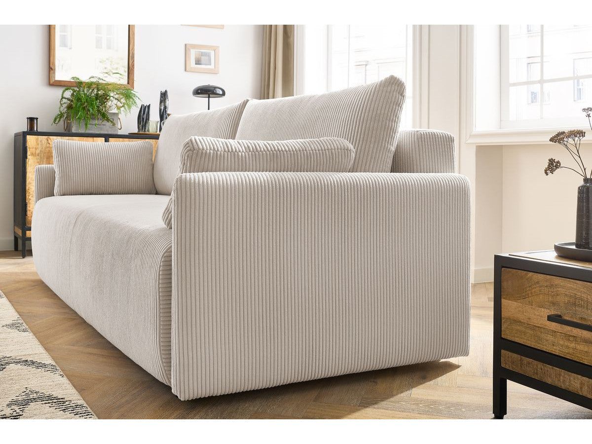 Sofa MARCEL, veliūras, smėlinė vaizdas iš priekio