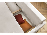 Sofa MARCEL, veliūras, smėlinė svetainės interjere