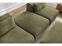 Sofa JEANNE, 3 vietų su pufu, žalia vaizdas iš šono