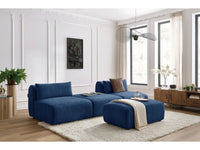 Sofa JEANNE, 3 vietų su pufu, tamsiai mėlyna detalės vaizdas