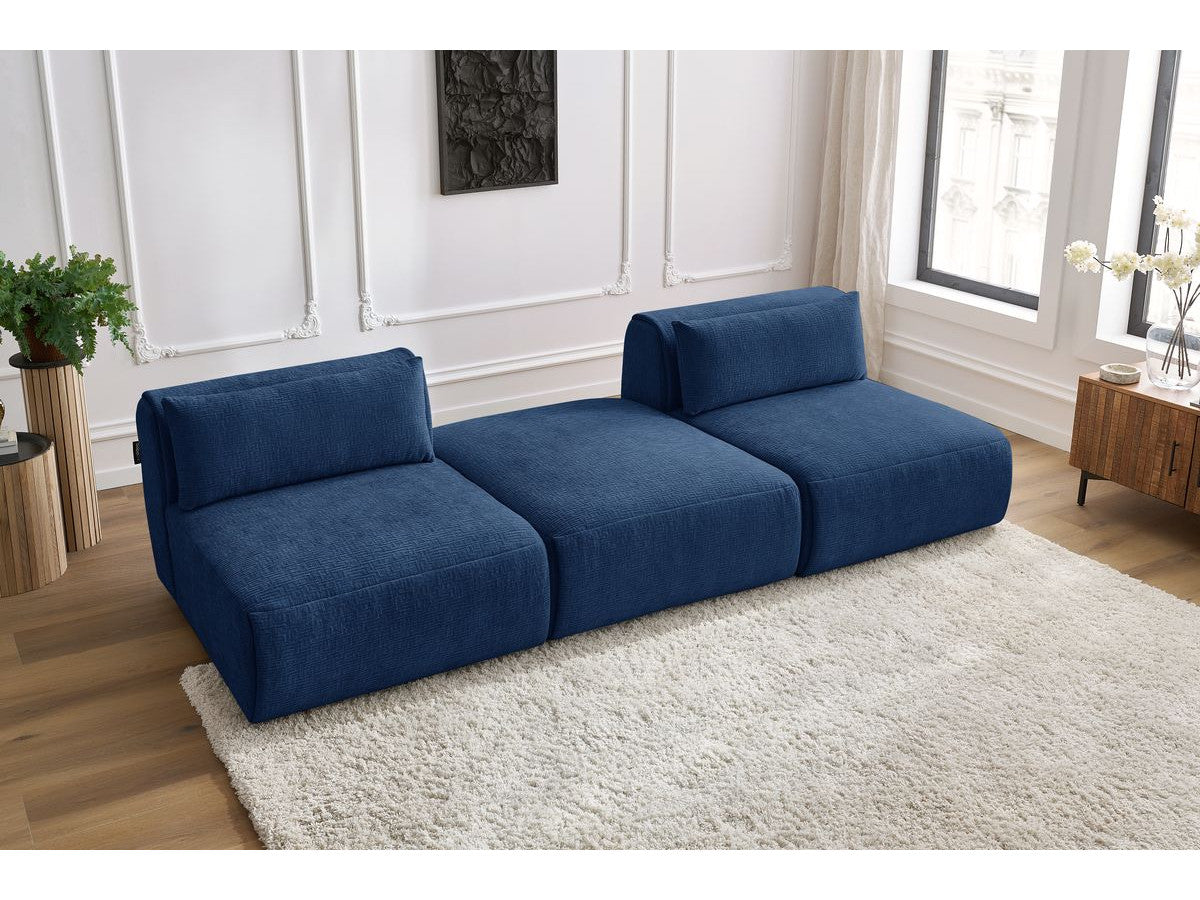 Sofa JEANNE, 3 vietų, tamsiai mėlyna vaizdas iš priekio