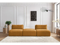 Sofa JEANNE, 3 vietų, geltona kampinis vaizdas