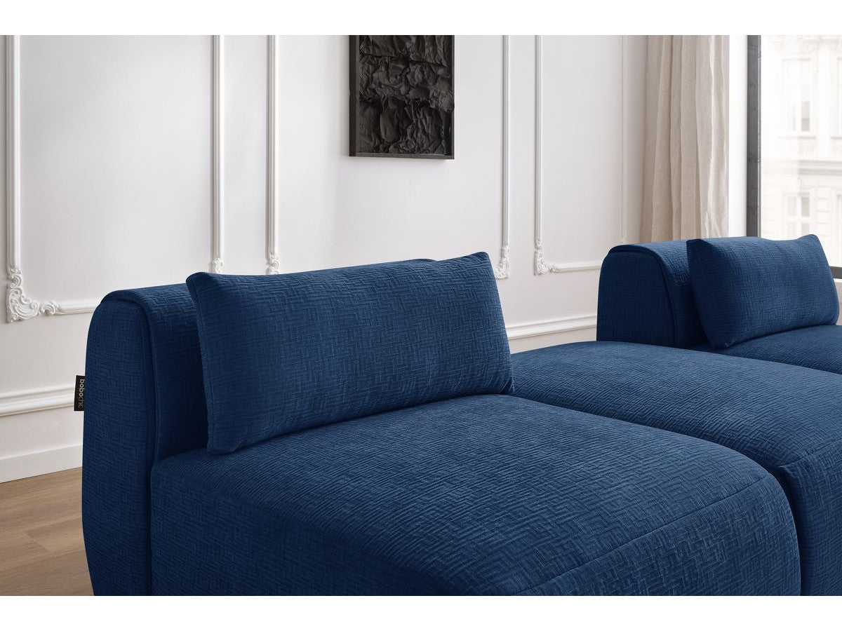 Sofa JEANNE, 3 vietų, tamsiai mėlyna moderniame interjere