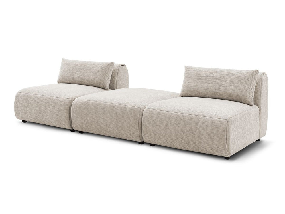 Sofa JEANNE, 3 vietų, smėlinė su pagalvėlėmis