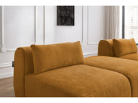 Sofa JEANNE, 3 vietų, geltona moderniame interjere