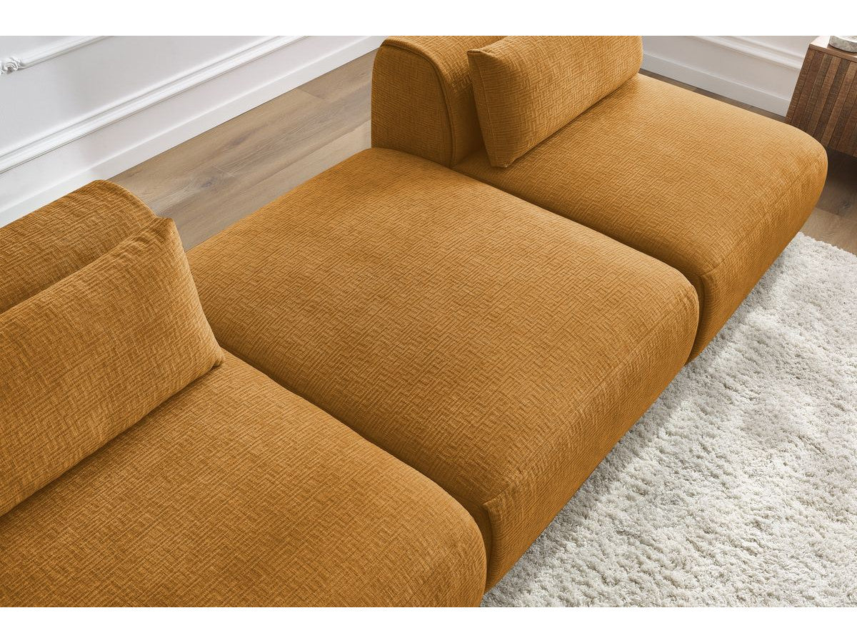 Sofa JEANNE, 3 vietų, geltona vaizdas iš šono