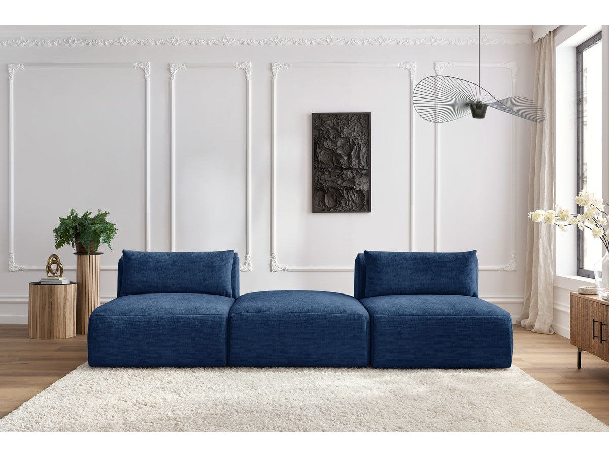 Sofa JEANNE, 3 vietų, tamsiai mėlyna kampinis vaizdas