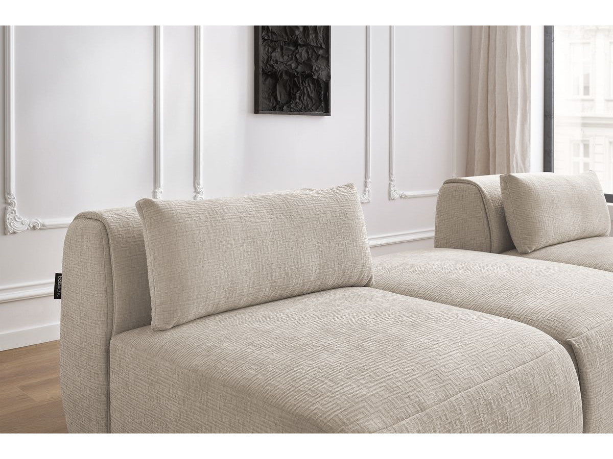 Sofa JEANNE, 3 vietų, smėlinė moderniame interjere