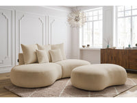 Sofa 3 vietų SAINT-GERMAIN su pufu, bouclé, smėlinė detalės vaizdas
