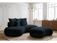 Sofa 3 vietų SAINT-GERMAIN su pufu, bouclé, tamsiai mėlyna detalės vaizdas