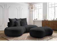 Sofa 3 vietų SAINT-GERMAIN su pufu, bouclé, tamsiai pilka detalės vaizdas