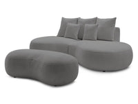Sofa 3 vietų SAINT-GERMAIN su pufu, bouclé, šviesiai pilka su pufu
