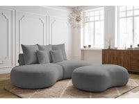 Sofa 3 vietų SAINT-GERMAIN su pufu, bouclé, šviesiai pilka detalės vaizdas