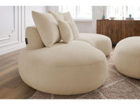 Sofa 3 vietų SAINT-GERMAIN su pufu, bouclé, smėlinė vaizdas iš šono