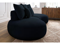 Sofa 3 vietų SAINT-GERMAIN, bouclé, tamsiai mėlyna svetainės interjere