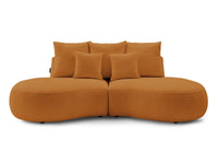 Sofa 3 vietų SAINT-GERMAIN, bouclé, geltona moderniame interjere