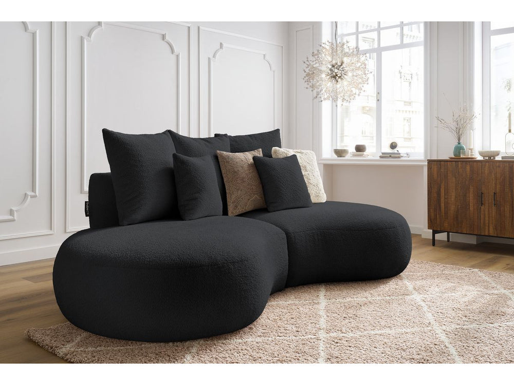 Sofa 3 vietų SAINT-GERMAIN, bouclé, tamsiai pilka su pagalvėlėmis