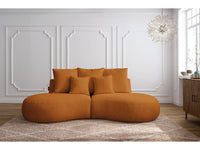 Sofa 3 vietų SAINT-GERMAIN, bouclé, geltona audinio tekstūra