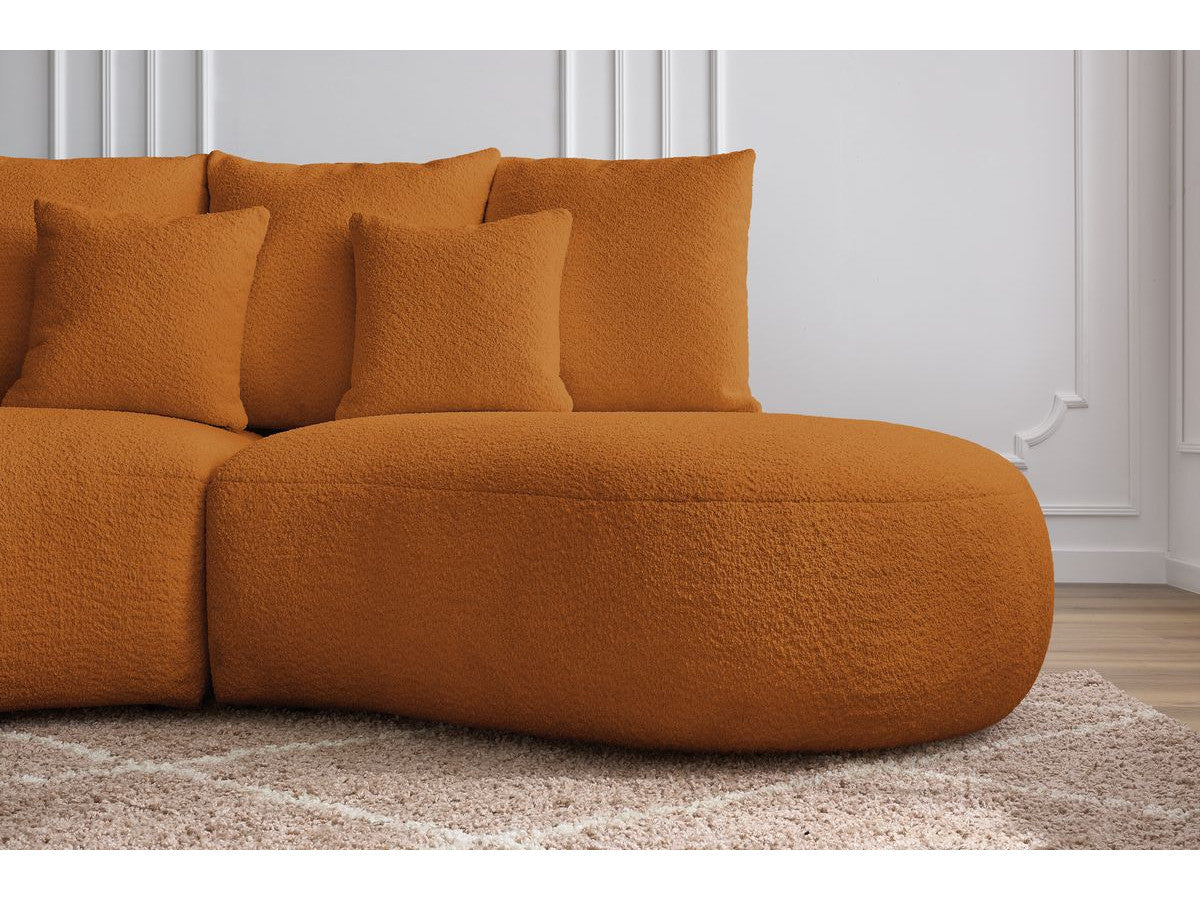 Sofa 3 vietų SAINT-GERMAIN, bouclé, geltona vaizdas iš šono