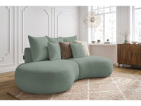 Sofa 3 vietų SAINT-GERMAIN, bouclé, žalia su pagalvėlėmis