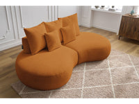 Sofa 3 vietų SAINT-GERMAIN, bouclé, geltona šalia kavos staliuko