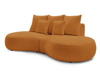 Sofa 3 vietų SAINT-GERMAIN, bouclé, geltona su pufu