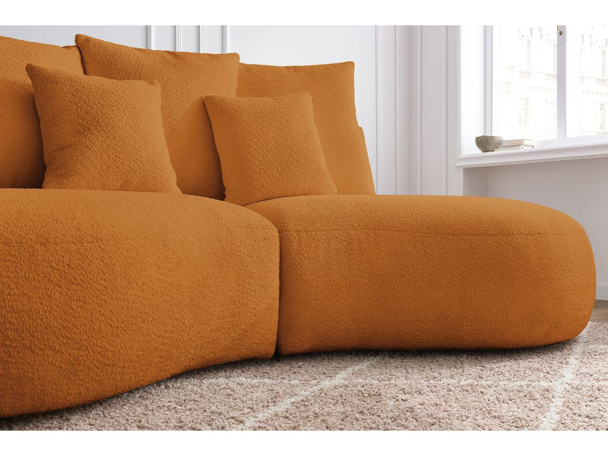 Sofa 3 vietų SAINT-GERMAIN, bouclé, geltona kampinis vaizdas