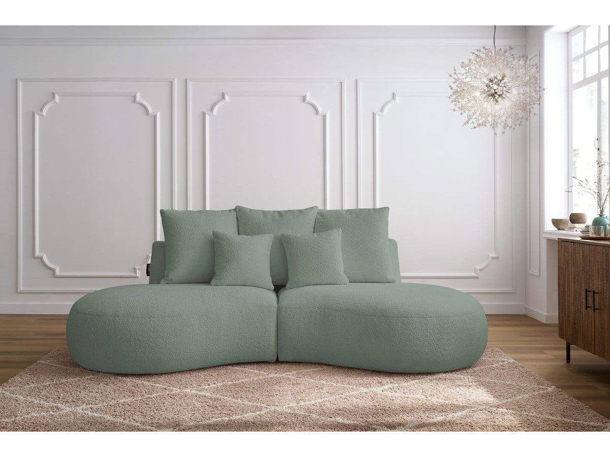 Sofa 3 vietų SAINT-GERMAIN, bouclé, žalia audinio tekstūra