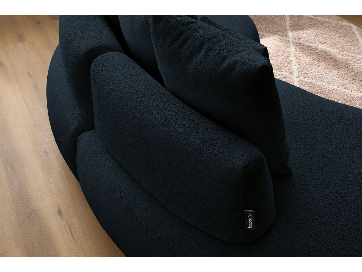 Sofa 3 vietų SAINT-GERMAIN, bouclé, tamsiai mėlyna vaizdas iš priekio