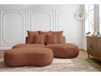 Sofa 3 vietų SAINT-GERMAIN su pufu, oranžinė su pagalvėlėmis