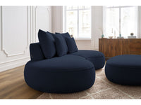 Sofa 3 vietų SAINT-GERMAIN su pufu, tamsiai mėlyna vaizdas iš priekio
