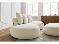 Sofa 3 vietų SAINT-GERMAIN su pufu, smėlinė vaizdas iš priekio