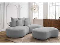 Sofa 3 vietų SAINT-GERMAIN su pufu, šviesiai pilka su pufu