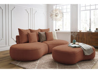 Sofa 3 vietų SAINT-GERMAIN su pufu, oranžinė moderniame interjere
