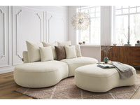 Sofa 3 vietų SAINT-GERMAIN su pufu, smėlinė moderniame interjere