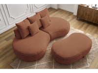 Sofa 3 vietų SAINT-GERMAIN su pufu, oranžinė detalės vaizdas